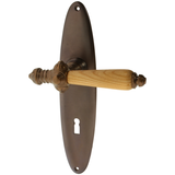 Zimmertürgarnitur Gilberte in Messing, antik