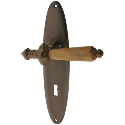 Zimmertürgarnitur Gilberte in Messing, antik