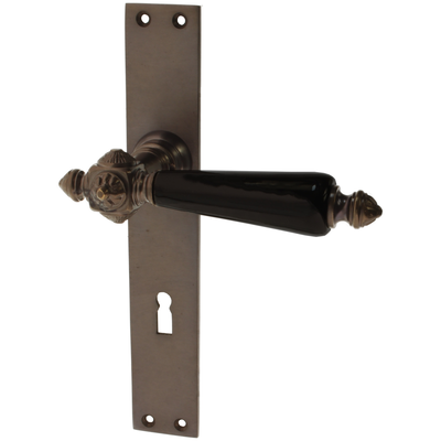 Türbeschlag braun aus Messing dunkel patiniert ergonomische Form