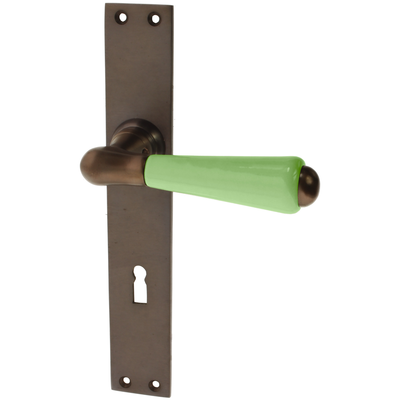 Zimmertürbeschlag aus Messing dunkel patiniert braun elegantes Design