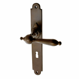 Zimmertürbeschlag dunkel patiniert aus Messing braun schlichtes Design