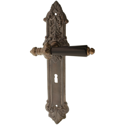 Zimmertürgarnitur Friedwin in Messing, antik