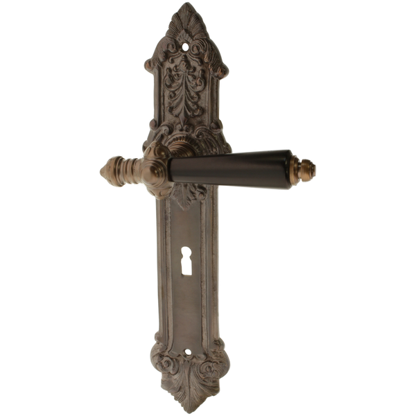 Zimmertürgarnitur Friedwin in Messing, antik