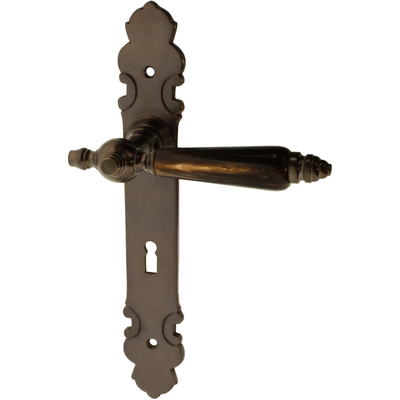 Zimmertürgarnitur Deike in Messing, antik
