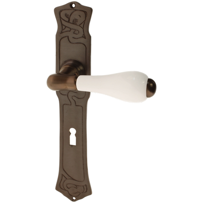 Zimmertürgarnitur Habel in Messing, antik