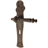Zimmertürgarnitur Binnenmüritz in Messing, antik