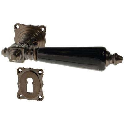 Türbeschlag aus Messing dunkel patiniert, braun, typische Form