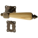 Zimmertürgarnitur Fischerinsel in Messing, antik