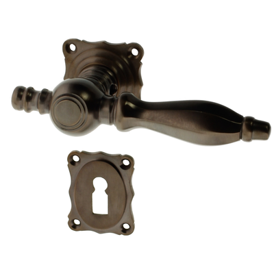 Zimmertürgarnitur Beuchel in Messing, antik