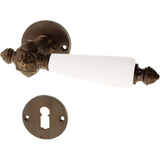 Zimmertürbeschlag aus Messing - klassische Form - braun