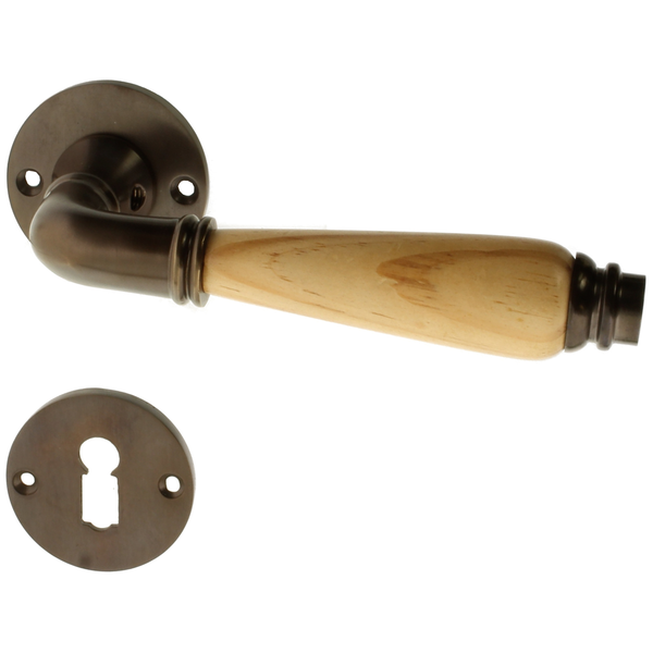 Türbeschlag aus Messing dunkel patiniert, braun, schlanke Form