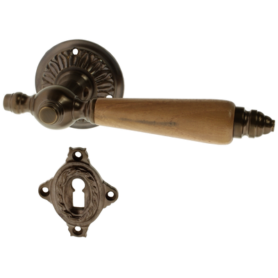 Türbeschlag aus Messing dunkel patiniert, braun, ergonomische Form