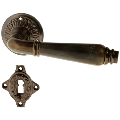 Türbeschlag Jugendstil aus Messing | verziertes Muster, braun