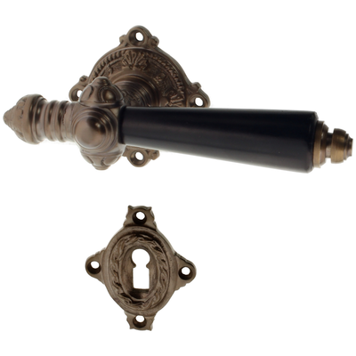 Zimmertürgarnitur Wolfenbüttel in Messing, antik