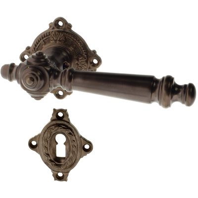 Zimmertürgarnitur Gaidemar in Messing, antik