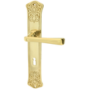 Türbeschlag aus Messing poliert, gold, schlanke Form