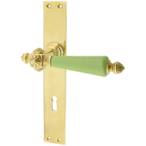 Zimmertürbeschlag Jugendstil poliert | ergonomische Form in gold