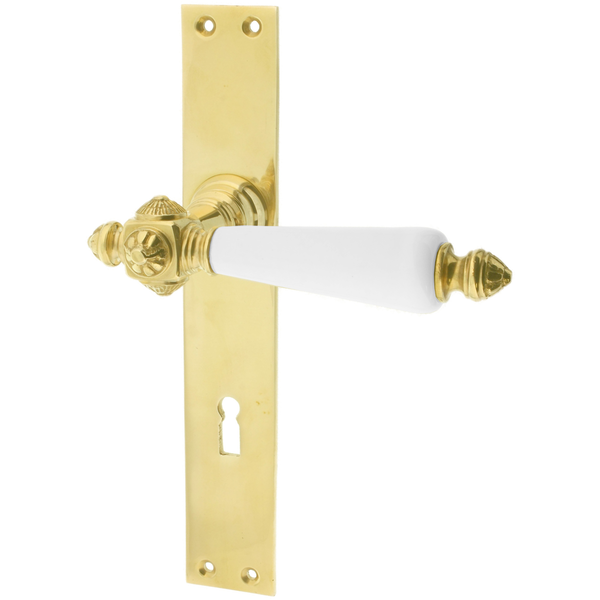 Zimmertürbeschlag aus Messing - Jugendstil - klassische Form