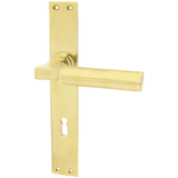 Zimmertürbeschlag Bauhaus Stil poliert | klassische Form in gold