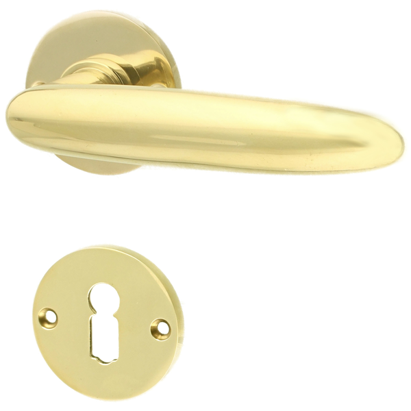 Türbeschlag aus Messing poliert, gold, geometrische Form..