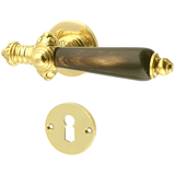 Bauhaus Stil Zimmertürbeschlag aus Messing - elegantes Design - gold