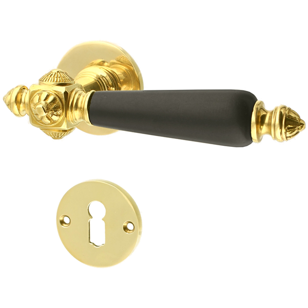 Zimmertürbeschlag aus Messing - konische Form - gold