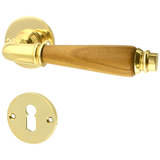 Zimmertürbeschlag aus Messing schlanke Form gold