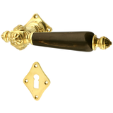 Zimmertürbeschlag poliert aus Messing gold rautenförmiges Design