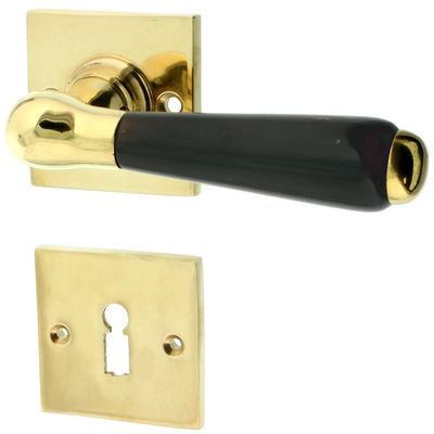 Zimmertürbeschlag Bauhaus Stil poliert klassische Form in gold