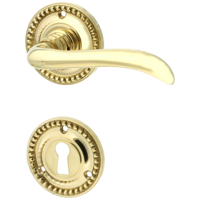 Messing Türbeschlag poliert schlanke Form gold