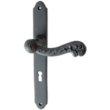 Zimmertürbeschlag Jugendstil schwarz | verziertes Muster in authentisch