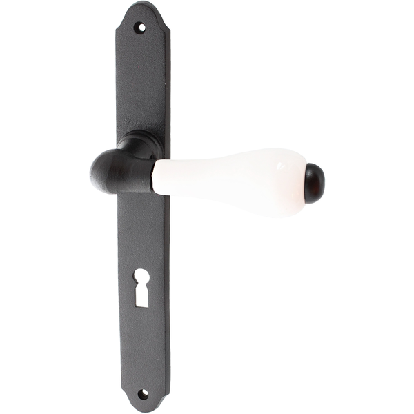 Zimmertürbeschlag aus Gusseisen schwarz authentisch schlanke Form