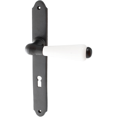 Gusseisen Zimmertürbeschlag schwarz in authentisch - Alpenländisch