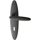 Zimmertürbeschlag aus Gusseisen schwarz authentisch schlichtes Design