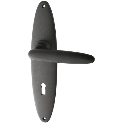 Zimmertürbeschlag aus Gusseisen schwarz authentisch schlichtes Design