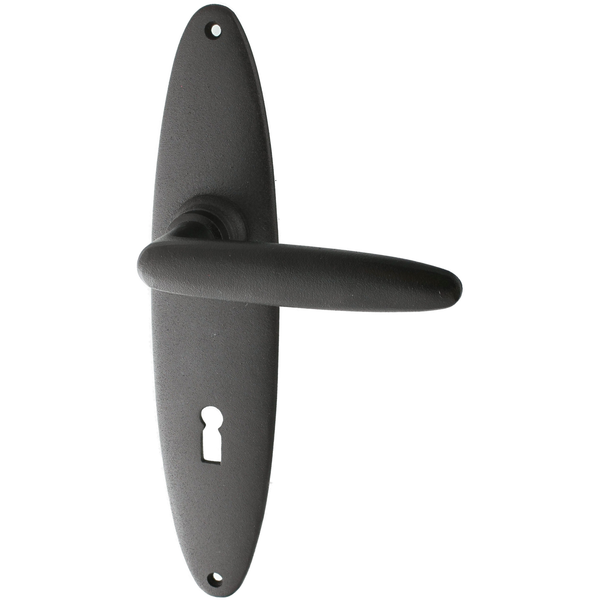 Zimmertürbeschlag aus Gusseisen schwarz authentisch schlichtes Design