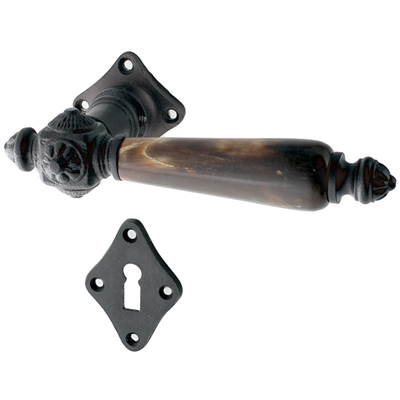 Zimmertürbeschlag aus Gusseisen schwarz authentisch schlichtes Design