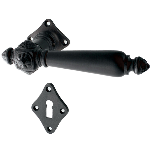 Jugendstil Zimmertürbeschlag aus Gusseisen - typische Form - authentisch