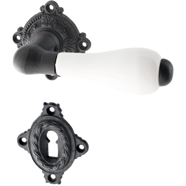 Gusseisen Türbeschlag schwarz elegantes Design authentisch