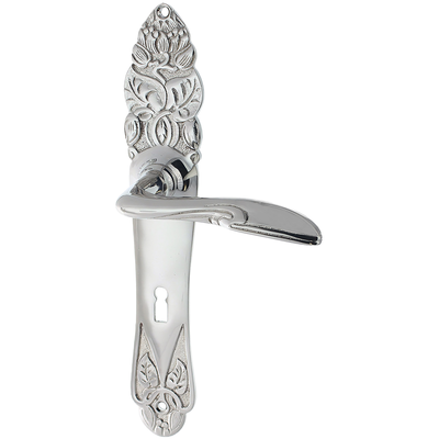 Zimmertürbeschlag aus Messing - Jugendstil - außergewöhnliche Form | silber