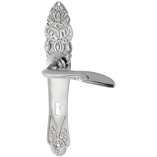 Zimmertürbeschlag aus Messing - Jugendstil - außergewöhnliche Form | silber