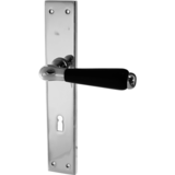 Zimmertürbeschlag aus Messing - schlichtes Design - silber