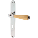 Zimmertürbeschlag aus Messing vernickelt, hochglanz poliert silber ergonomische Form