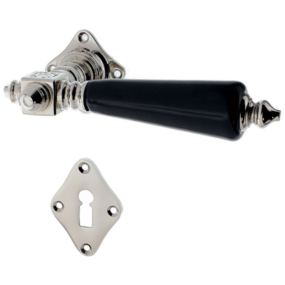 Zimmertürbeschlag aus Messing Jugendstil schlichtes Design silber