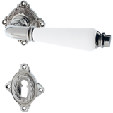 Jugendstil Zimmertürbeschlag aus Messing - typische Form - silber