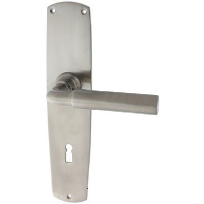 Türbeschlag aus Messing, Bauhaus Stil - markante Form | silber