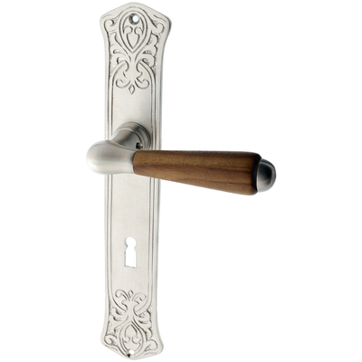 Zimmertürbeschlag aus Messing - Jugendstil - schlanke Form | silber