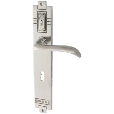 Zimmertürbeschlag aus Messing - Jugendstil - schlanke Form | silber
