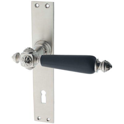 Türbeschlag Alpenländisch aus Messing | außergewöhnliche Form, silber