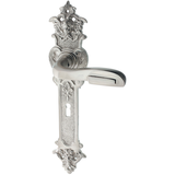 Türbeschlag Jugendstil - vernickelt, matt gebürstet | geschwungene Form